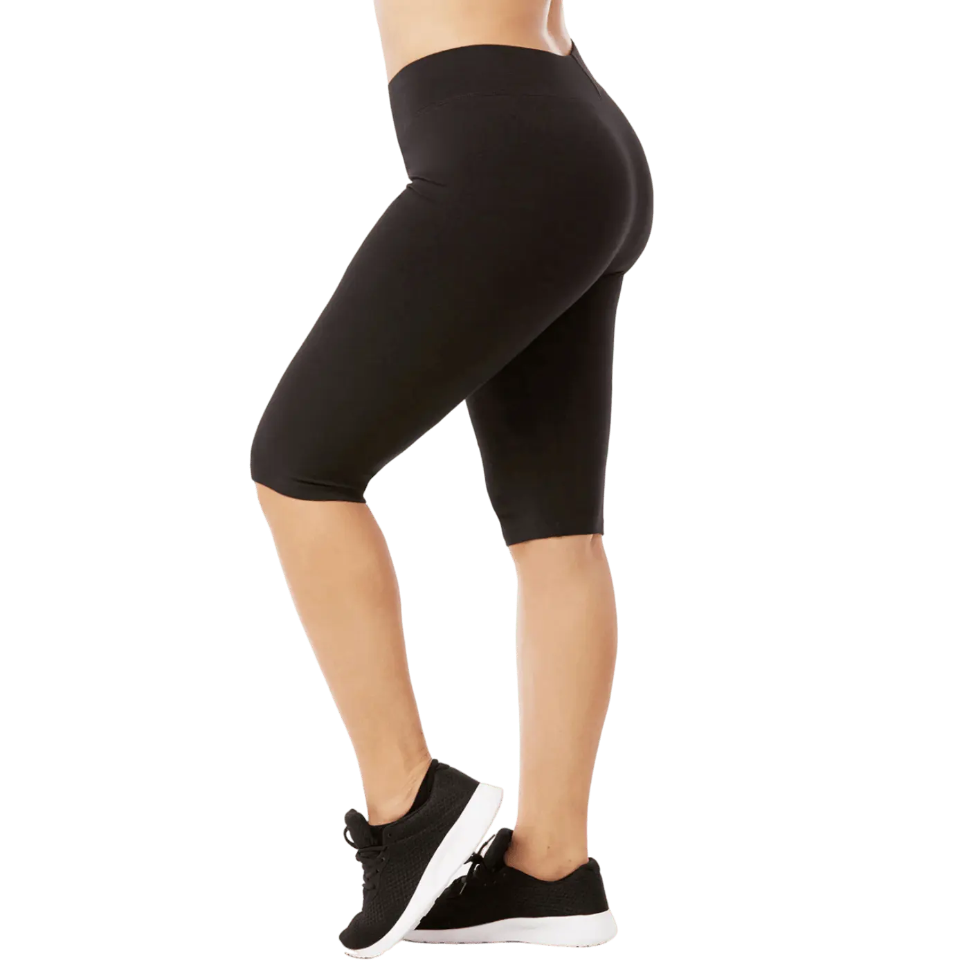 Women's Biker Shorts Cotton Knee Length Leggings Plus Size High Waisted No See-Through Workout Running Cycling Yoga Tummy Control Activewear