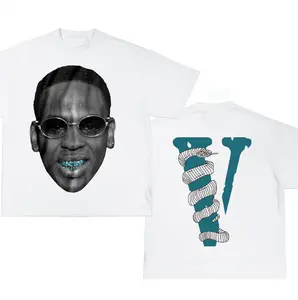 Young D0lph x Vlone Graphic T-Shirt Blue Fans Gift