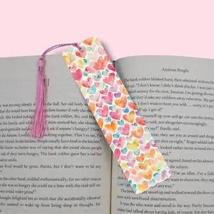 Watercolor Hearts Aluminum & Magnetic Bookmarks
