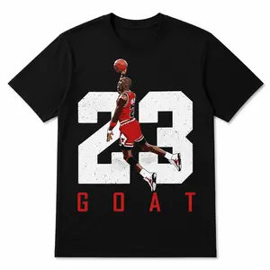 Number 23 Jumpman Tribute T-Shirt – Clean Retro Basketball Tee with Iconic Pose and Bold Typography Hoopers & Fans graphic tees men funny shirts,t-shirt   good graphic tees Cotton Menswear