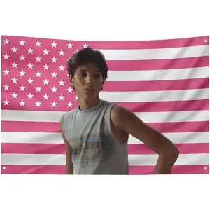 Tapestry America Funny Ralph Pink Flag 3x5 Feet  Wall Hanging Poster Holiday Gift Wall Macchio Decor Bedroom Living Room Dorm Concert 35x60 in