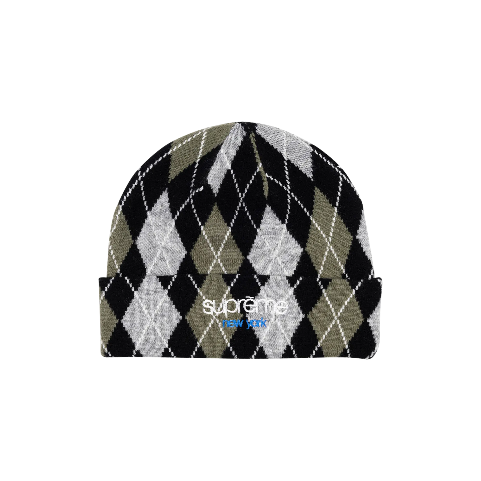Argyle Cashmere Beanie "Black" SU296