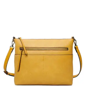 Ampere Creations Zoe Two Tone Classic Vegan Leather Brass Toned Crossbody