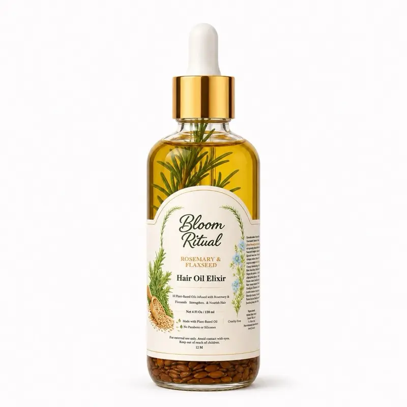 Bloom Ritual Hair Oil Elixir – Rosemary & 10 Natural Oils – 4 fl oz