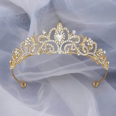 Elegant Alloy Rhinestone Crown Headpiece Crystal Tiara for Women, Wedding Hair Accessories, Bridal Accessory, Perfect for Weddings Parties Special Occasions, Durable Fashion Accessory