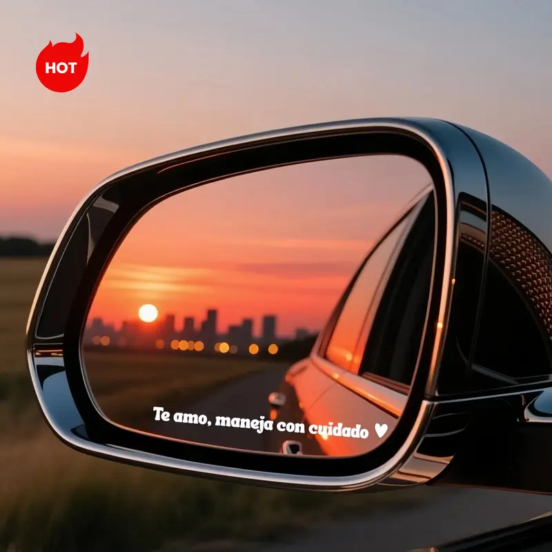 4PCS Te amo maneja con cuidado car decal for vehicle decoration Car Decal for Rearview Mirror inspiration message decal