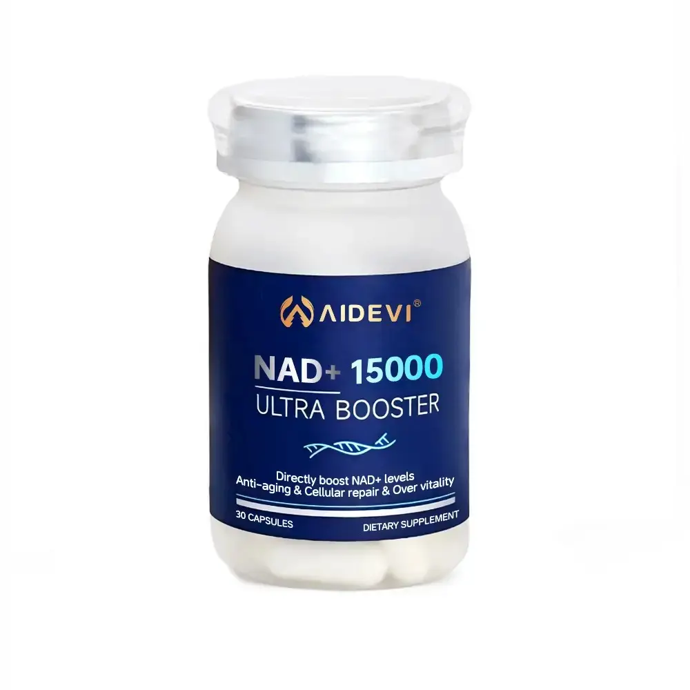 AIDEVI NAD+ 15000 Dietary Supplement, 500 mg NAD+ Blend with Nicotinamide, Nicotinic Acid, TMG & Trans-Resveratrol, 30 Capsules