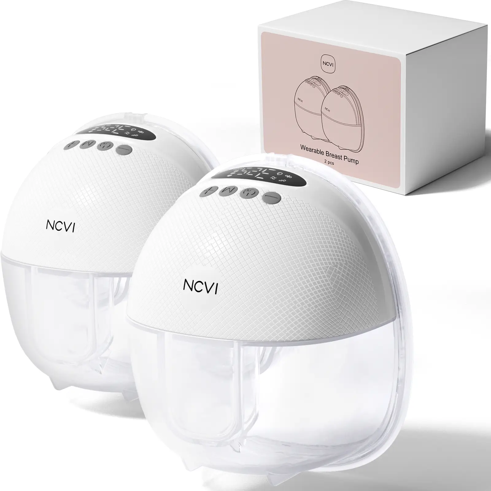 NCVI Breast Pump Hands Free 8131, Wearable Breastfeeding Pump with 4 Modes & 9 Levels, Portable Electric Milk Pump with Smart Display, Low Noise, Cord