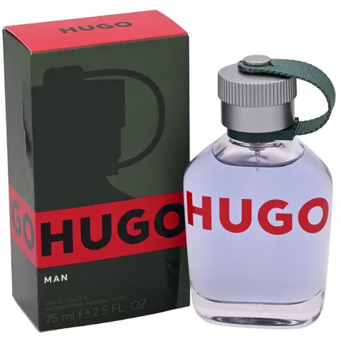 HUGO BOSS Hugo Man Men's Aromatic and Woody-Spicy Eau de Toilette (EDT) - 2.5 oz Fresh Herbal Liquid Cologne Spray, Leaves-Infused Energetic Mood-Boosting Scent with Warmth & Citrus Lift, New Boxed Botanical Fragrance
