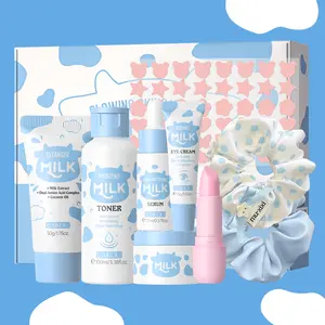 LAIKOU Milk Skincare Gift - Hydrating & Nourishing With Milk, Niacinamide, Arbutin & Vitamin E For Dry To Normal Skin, Gift For Birthday Present Cleanser Glow