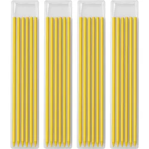 24 count 2.8 mm Diameter Solid Carpenter Pencil Set Pencil Refills for Carpenter Carpenter Marker Woodworking Mechanical Pencil (Yellow Refill)