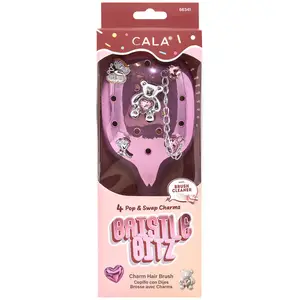 CALA Bristle Bitz Charm Hair Brush - Metallic Pink