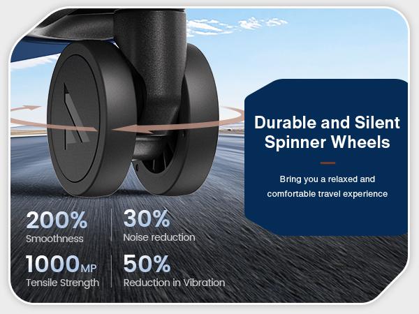 SHOWKOO 3-Piece Luggage Hardside Expandable Full PC Lightweight Carry On (20in/24in/28in) Suitcase Sets with Double Spinner Wheels TSA Lock, Sea Blue Gift for Travel,School,Business