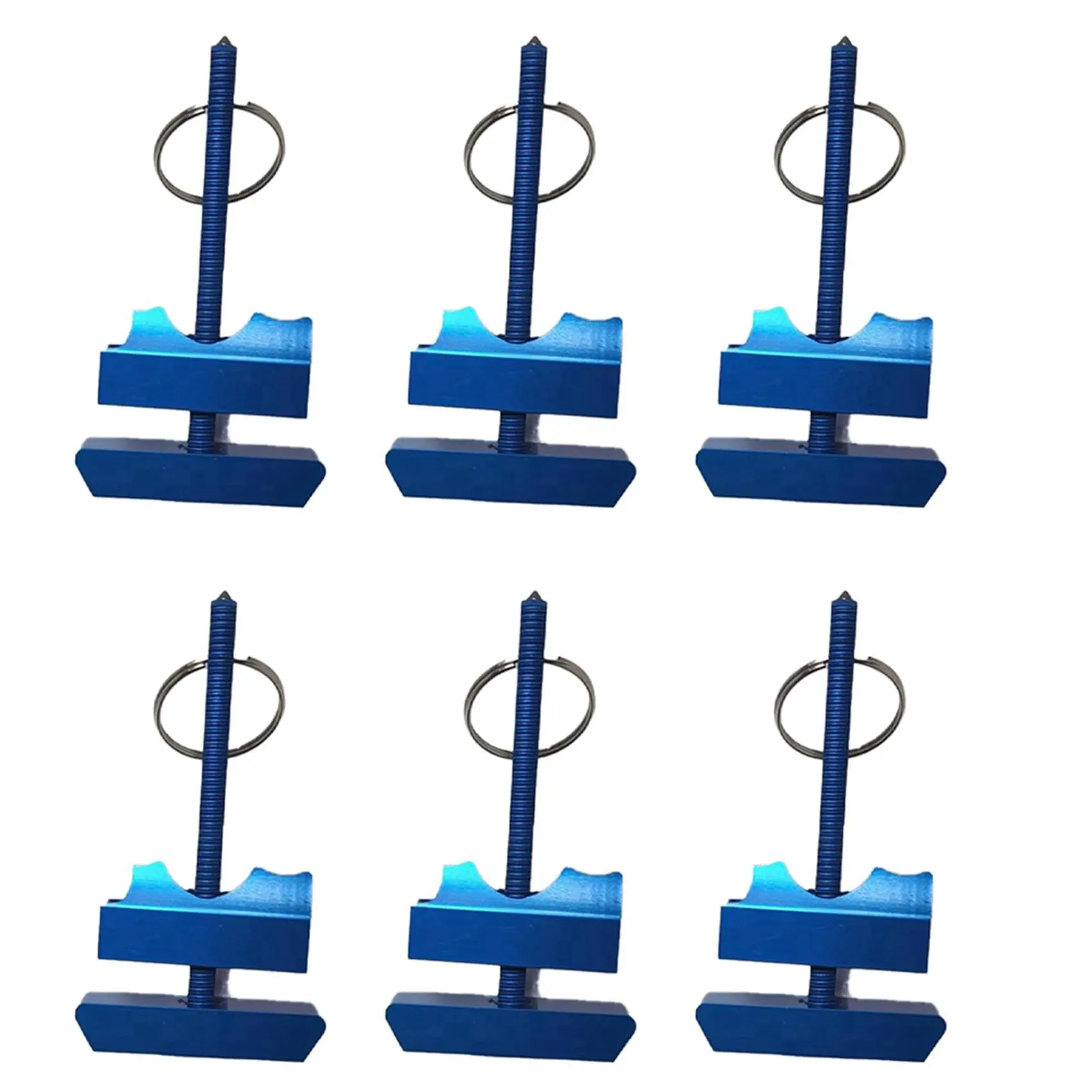 QYKF 6 Pack Blue Portable Hotel Door Safety Lock Keychain, Anti-Theft Stall Bathroom Travel Privacy Lock Tool
