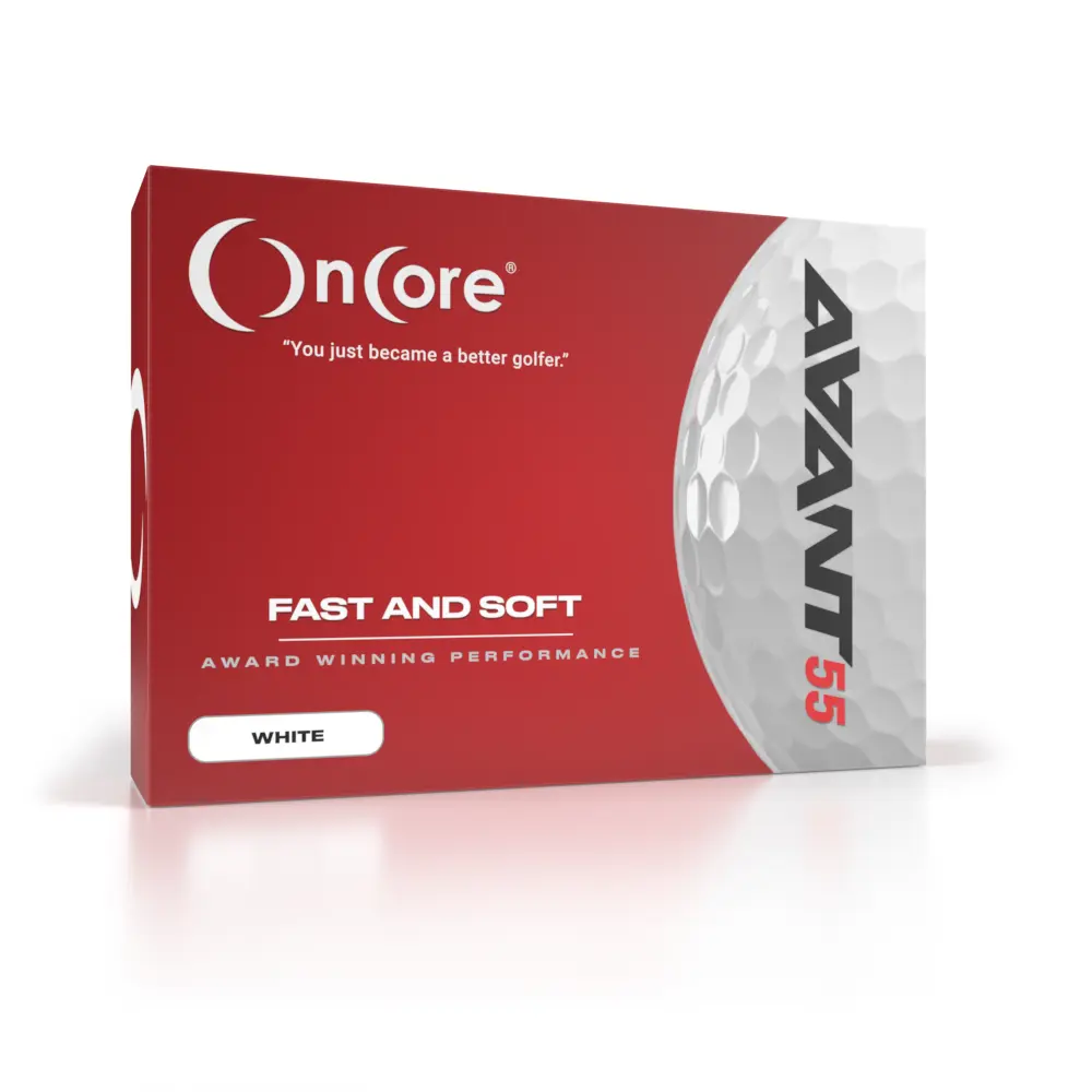 OnCore Golf AVANT 55 Distance Golf Balls - Low Compression, SoftCell Technology, White, 12 Pack - golfequipment golfing accessories