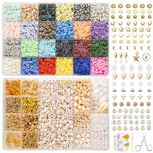Clay Beads Bracelet Craft Kit 9800pcs 6mm Heishi Discs DIY Jewelry Set with 2 Supply Boxes Charms & Gift Packaging for Creative Design Artistic Fun TikTokShopBlackFriday