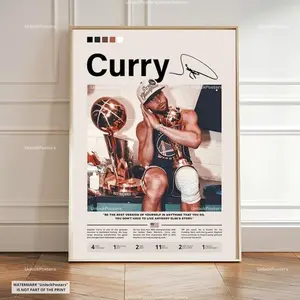 Stephen Curry Poster, Curry Golden State Warriors, NBA Basketball Print, Basketball Shooter Decor, Sports Artwork, Curry Warriors NBA