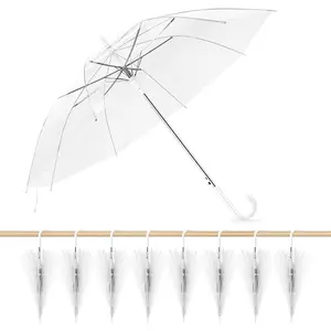 Profasion 8 Pack Wedding Umbrella Bulk, Windproof Large Rain Umbrella, Strong Fiberglass Frame, Auto Open Wedding Umbrellas for Guests Bride Groom Photography Friend Gift
