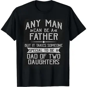 Father's Day Girl Dad Shirt - Proud Father of Daughters Print - Cotton Crew Neck Gift Summer Top graphic tees men gifts Fathersdaygift Funny Tshirt