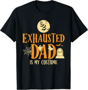 Exhausted Dad Costume Funny Family Matching Halloween Men T-Shirt - Diegoort Shop 56B0DFL81P5B