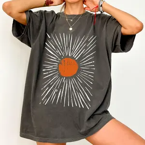Sunburst Vintage Comfort Colors Tee, Garment Dyed, Spring Clothing, Vintage Sunset T-shirt, Cotton Fabric Soft Top Womenswear