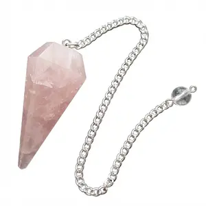 6-Sided Rose Quartz Pendulum for Emotional Healing &amp; Heart-Centered Divination
