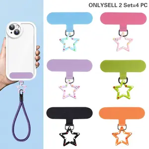 Star-Shaped Phone Pendant Charm, Cute Sweet Style Phone Case Strap Hook, Universal Non-Sticky Phone Clip Pad, Multi-Color Options