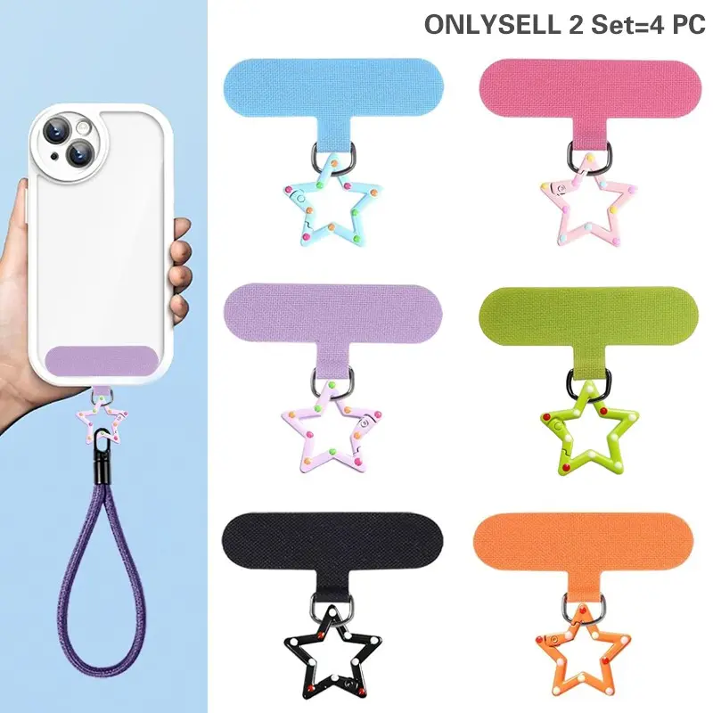 Star-Shaped Phone Pendant Charm, Cute Sweet Style Phone Case Strap Hook, Universal Non-Sticky Phone Clip Pad, Multi-Color Options, Cell Phone Charm, Phone Accessories