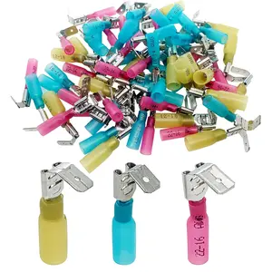 50PCS Heat Shrink Piggyback Spade Connectors kit, 12-10/16-14/22-16AWG Electrical Butt Terminals Insulated Quick Splice Crimp Terminal for Marine, Electronics, Automotive