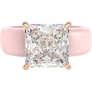 Silicone Ring for Women - 8×8 mm Princess Cut CZ | Patented Design - GlowStone Collection Statement Rings