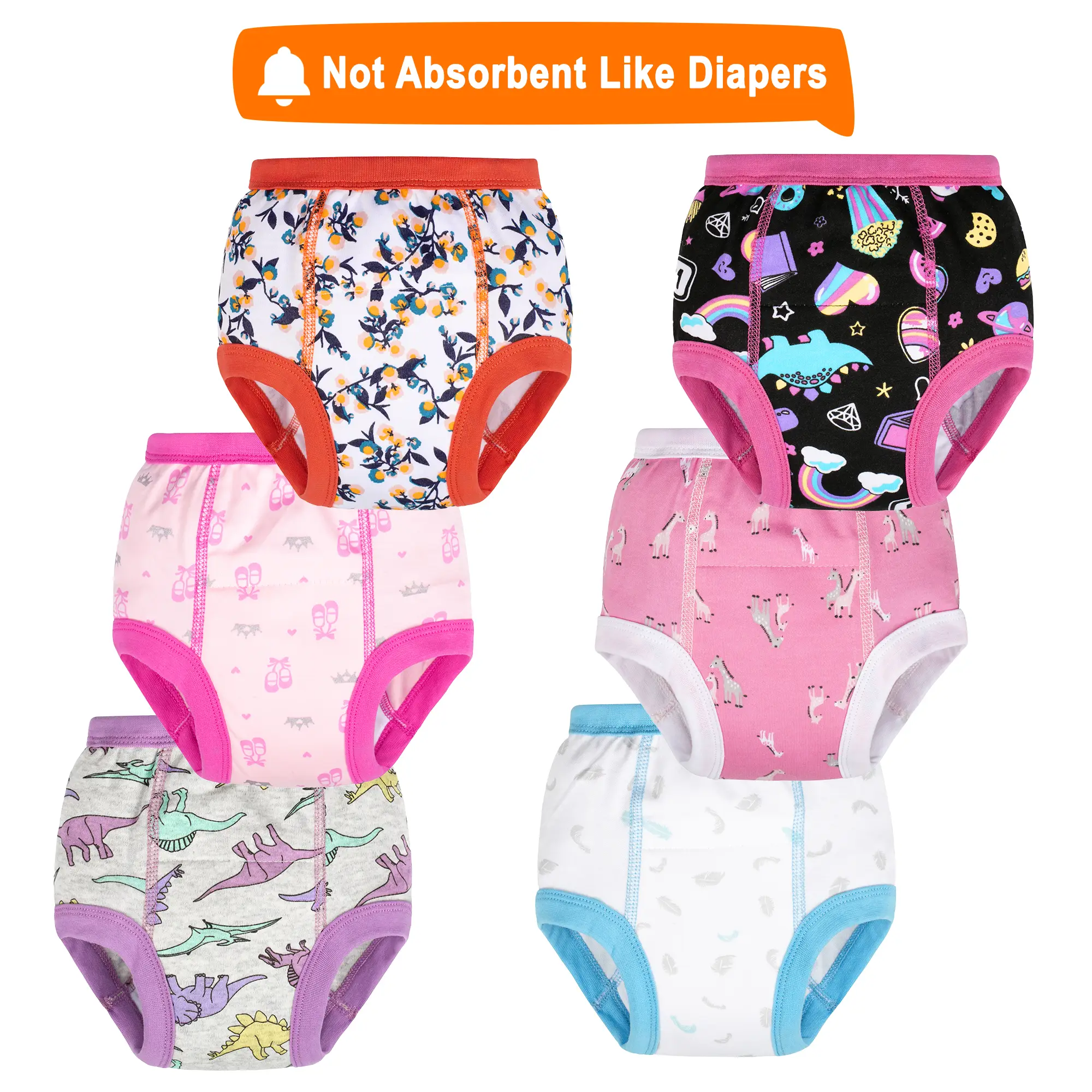 6-Pack of Kids Training Pants - Eco-Friendly, Fun, Cotton and Comfortable for Boys and Girls