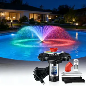 Pond Fountain Aerator, LED RGB Multicolor Aerator Floating Fountain Light, 750W 1HP 15000 GPH Floating Pump,IP68,For Ponds & Lakes