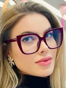 Large Frame Leopard Print Blue Light Blocking Glasses, Casual Square Frame Eyewear for Men and Women, Daily Use Reading Glasses