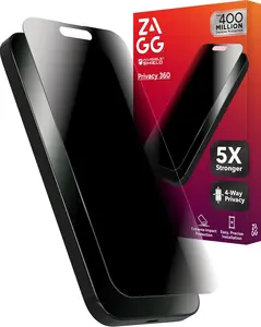 ZAGG Glass Elite Privacy 360 Screen Protector for iPhone 16