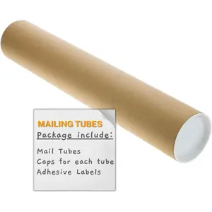 Mailing Tubes with Plastic Caps Extra Heavy-Duty Shipping Cardboard for Blueprints Artwork Posters Art Prints Multipurpose Documents Storing (1 Pack) 2x18 inch