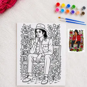 MJ Coloring Activity - Sip and Paint Party - Color Your Own Canvas