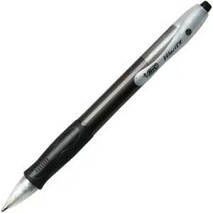 BIC Velocity Retractable Ballpoint Pen - Medium Point, Black Ink, Refillable Ink, Easy Glide, Rubber Grip - 36-Count Office Ballpoint Pens, Black Ink Pens
