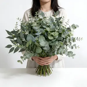Artificial imitation hybrid eucalyptus leaf branches - suitable for indoor and outdoor placement - can also be used for wedding decoration arrangements - party centerpiece decorations - floral arrangements - themed parties - birthdays - also suitable for