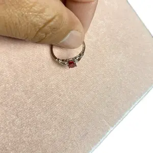 Anillo de Plata 925 italiana hermosa joya de piedra roja brillante size 7