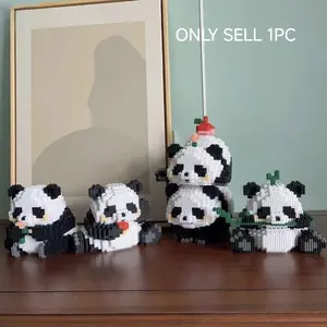 Panda Building Blocks Toy, 1236pcs/set Cute Cartoon Animal Series Building Blocks, DIY Educational Assembly Toy for Teenager & Adult, Creative Building Blocks