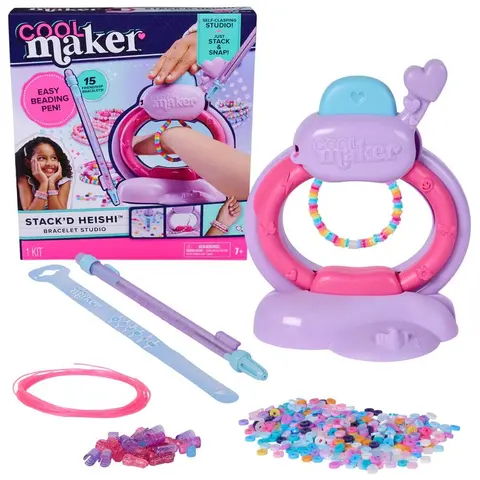 Cool Maker Bracelet Studio Kids Toy - DIY Beading Accessories, 7+ Age, 1220 Colorful Bead Mix, 10 Special Pieces, Unisex Jewelry Craft Kit for Sleepovers (Makes 15 Friendship Bracelets)