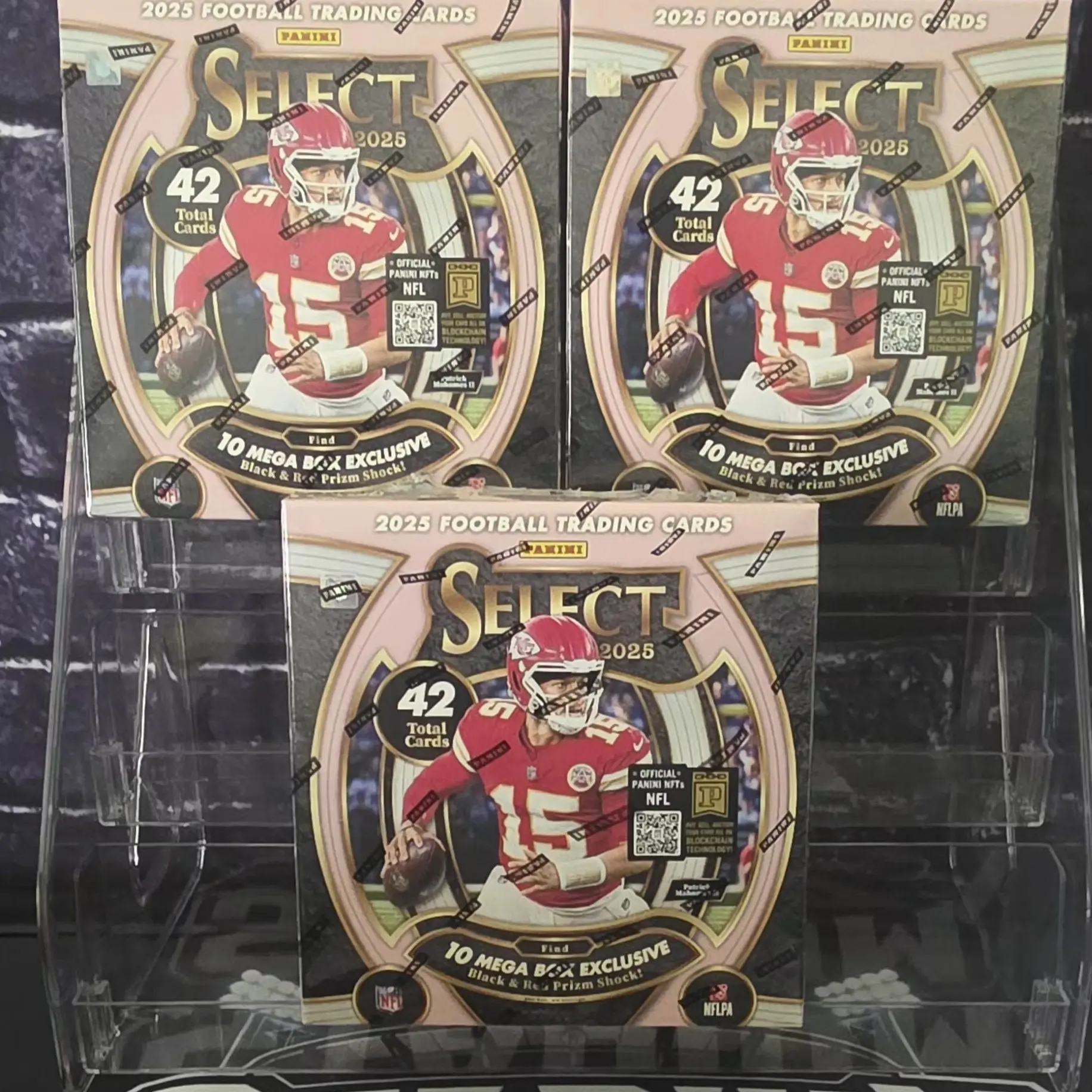 3x Select 2025 Football Trading Mega Box Cards