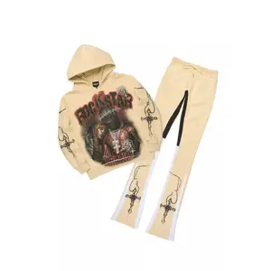 Vontae Beige/Black Hoodie/Super Stacked Track Set