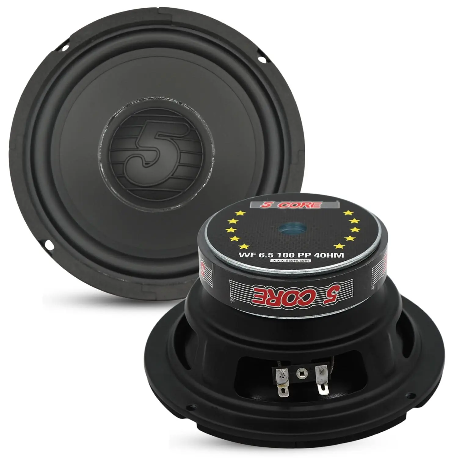5 Core 6.5 Inch Subwoofer 100W Car Audio Woofer 4 Ohm Impedance Replacement Deep Bass Loud Speaker