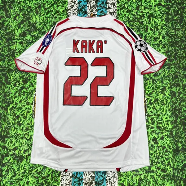 2006 2007 Away Retro White No.22 Kaka Short Sleeved Soccer Jersey 2006 2007 Away Retro White No.22 Kaka Short Sleeved Soccer Jersey