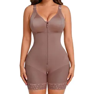 LEZSHOOU Women's Colombian Shapewear Bodysuit - Womenswear, Tummy Control, Butt Lifter, Smooth Fabric, Zipper Crotch