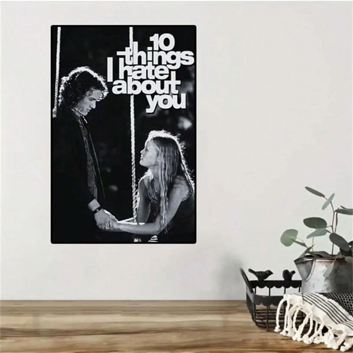 10 Things I Hate About You Movie Poster Canvas Art Print Artwork, Photo On Canvas, Romantic Above Bed Wall Decor for Home & Office, Gift for Living Room Bedroom Bathroom Kitchen