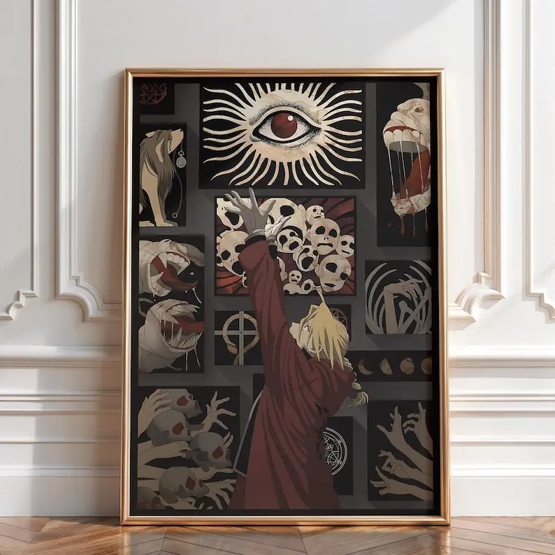 Edward Elric Art Print, Fullmetal Alchemist Anime Poster, FMA Manga Room Decor