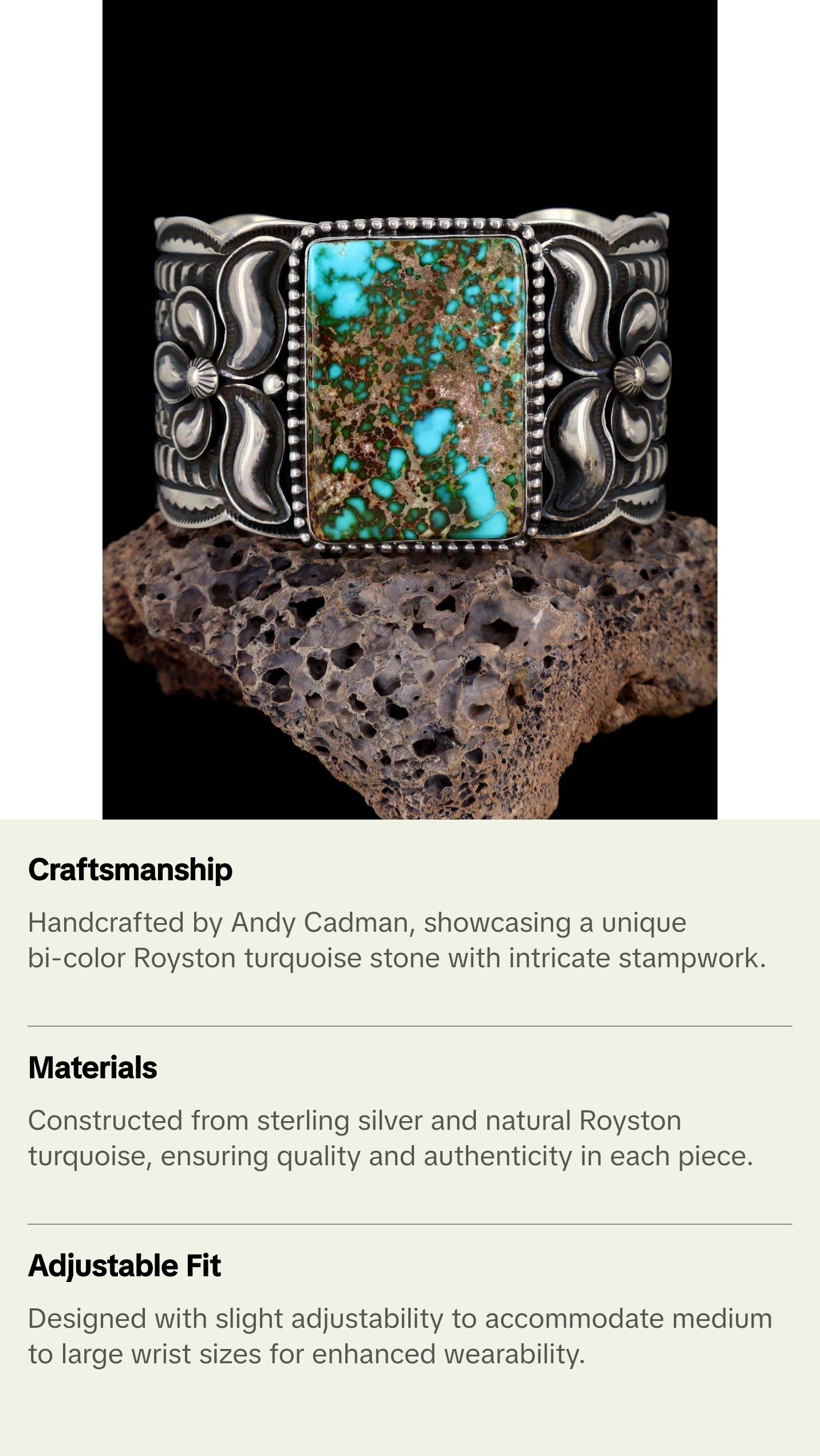 Native American Indian Jewelry Royston Turquoise Cuff Bracelet