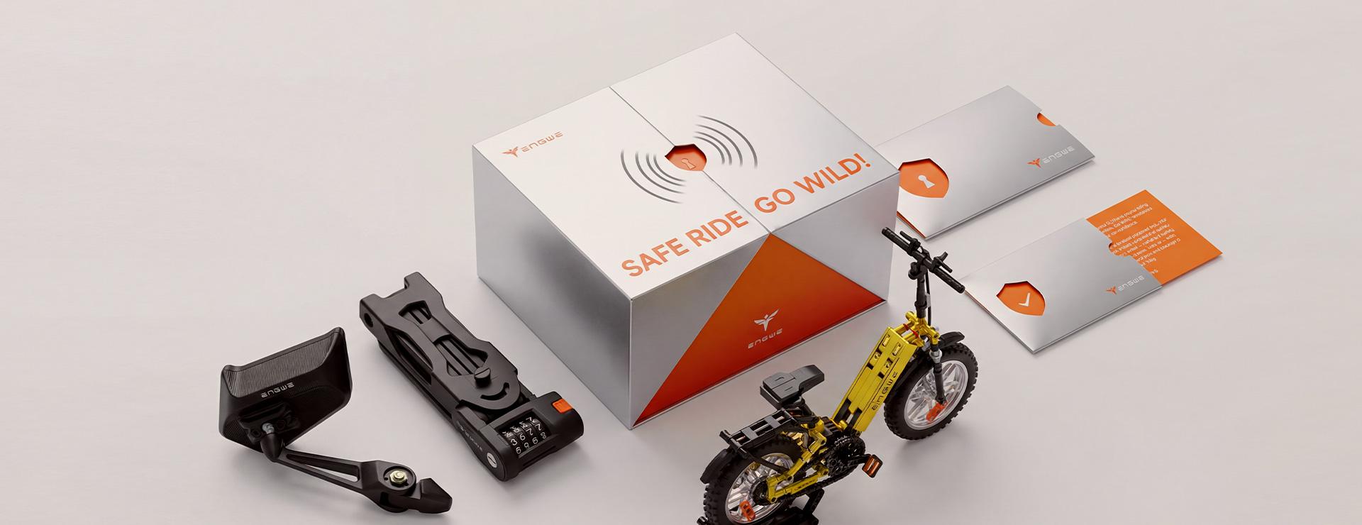 ENGWE 12th Anniversary Gift Set | 360° Aluminum Alloy Rearview Mirror + Folding Anti-Theft Lock | E-Bike Safety 2.